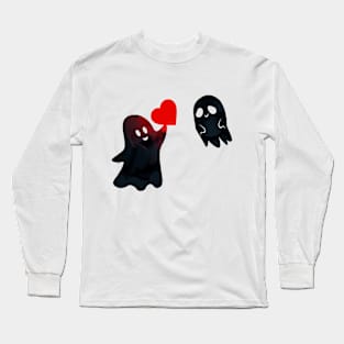 Extremely Cute Ghosts Love Heart - Funny Long Sleeve T-Shirt